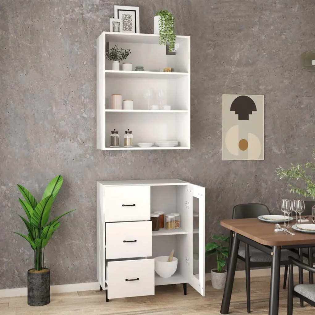 vidaXL Ντουλάπι Λευκός από Επεξεργασμένο Ξύλο