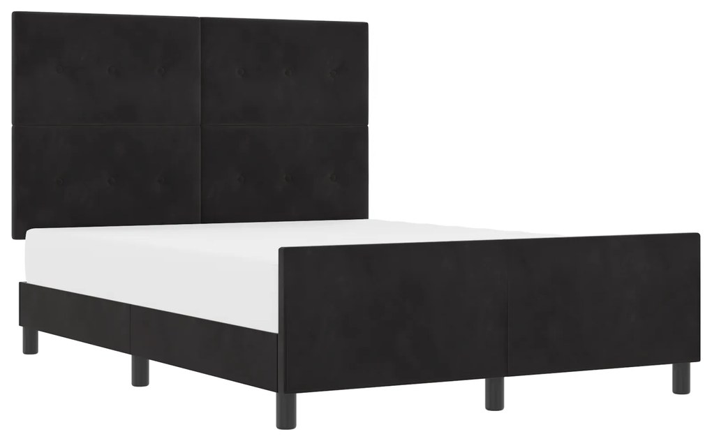 vidaXL Βελουδένιο Κρεβάτι  Μαύρο 160x200 εκ