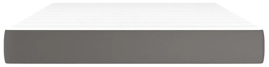 vidaXL Στρώμα με Pocket Springs Γκρι 140x200x20 εκ. Συνθετικό Δέρμα