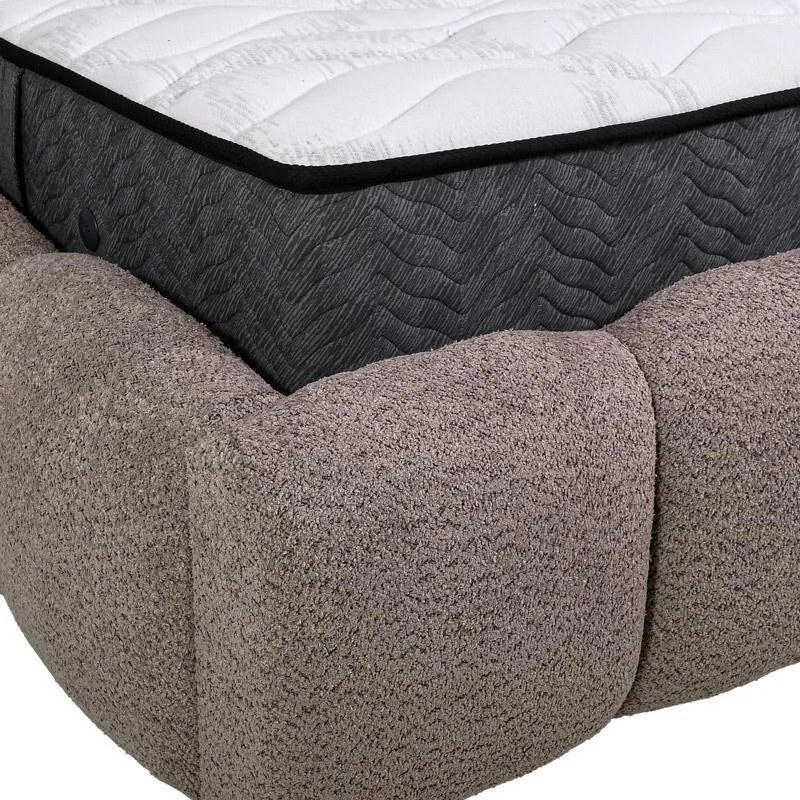 Επενδυμένο Κρεβάτι VELORA Διπλό με Ύφασμα Taupe 185x223x125εκ. 185x223x125 εκ.