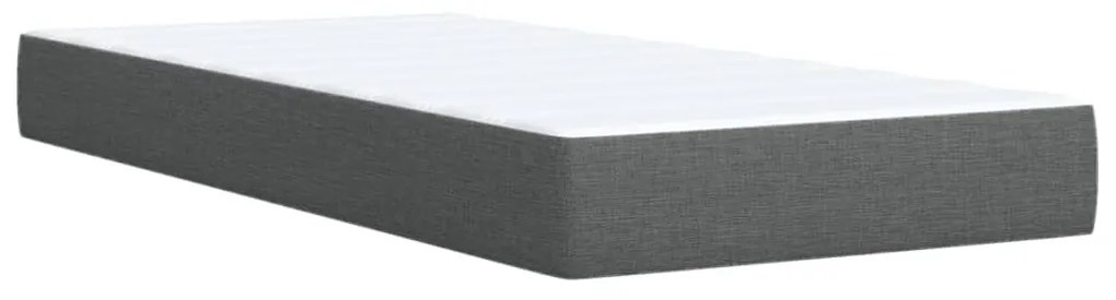 Κρεβάτι Boxspring με Στρώμα Σκούρο Γκρι 90x200 εκ. Υφασμάτινο - Γκρι