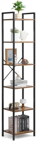 VEVOR Metal Bookshelf Rustic Bookshelf 6-Tier for Living room Bedroom &amp; Office