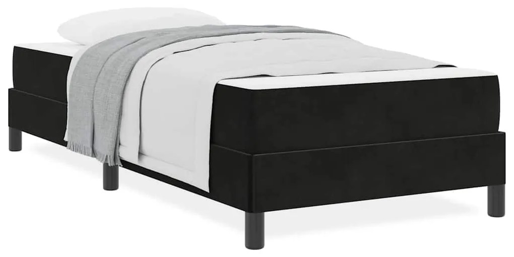 vidaXL Κρεβάτι box spring με στρώμα Μαύρο 80 x 200 cm Βελούδο