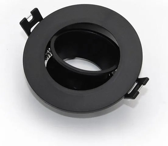 Adeleq Σποτ PC Στρογγυλό Ψευδοροφής Κινητό Φ90mm Ντουί GU10 Μαύρο 21-0450921