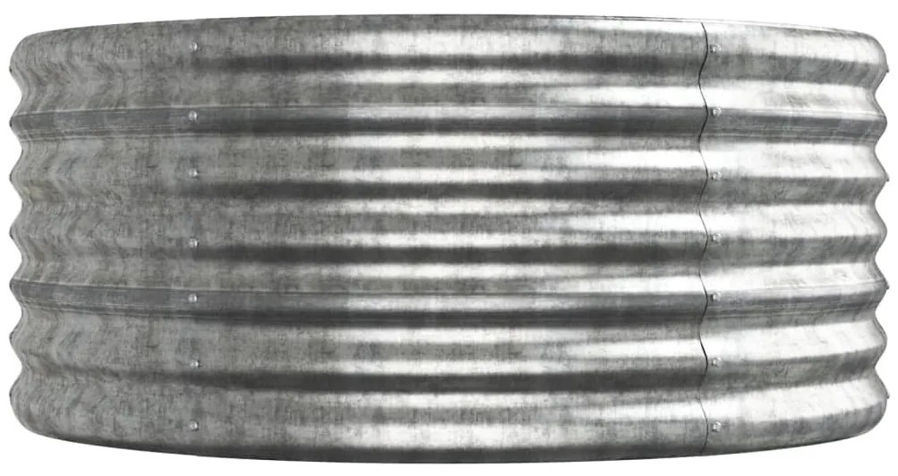 vidaXL Ζαρντινιέρα Ασημί 224x80x36 εκ. Γαλβανισμένος χάλυβας