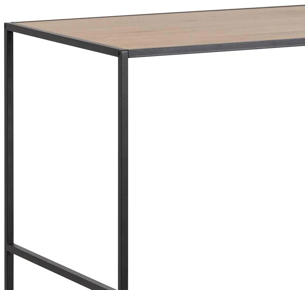 Τραπέζι μπαρ Oakland H164, 105x60x120cm, Ινοσανίδες μέσης πυκνότητας, Μέταλλο, Μαύρο, Άγρια δρυς