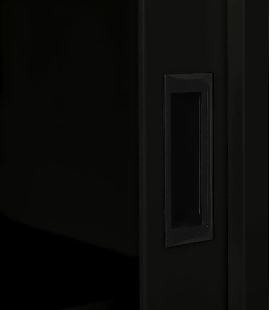 Ντουλάπι με Συρόμενη Πόρτα Μαύρο 90 x 40 x 90 εκ. Ατσάλινο - Μαύρο