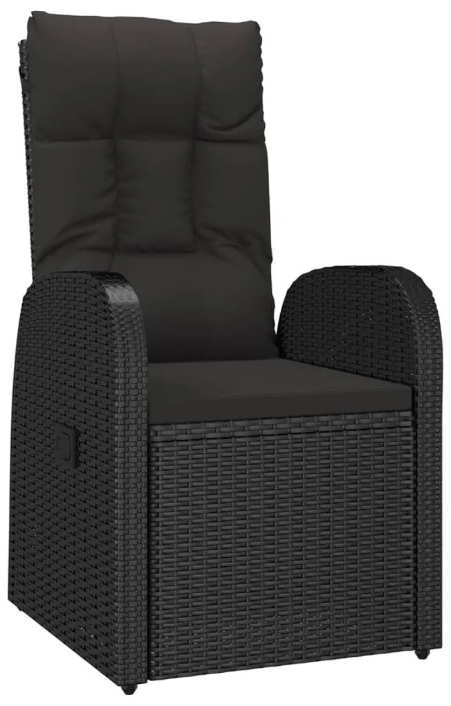 vidaXL Σετ Τραπεζαρίας Κήπου 5 Τεμαχίων Μαύρο Συνθ. Ρατάν με Μαξιλάρια