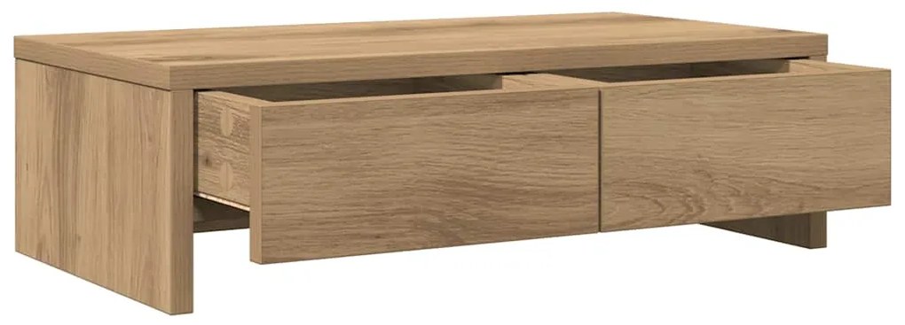 vidaXL Βάση Οθόνης με Συρτάρια Αρτισιανή Δρυς 50x27x15 εκ Επεξεργ Ξύλο
