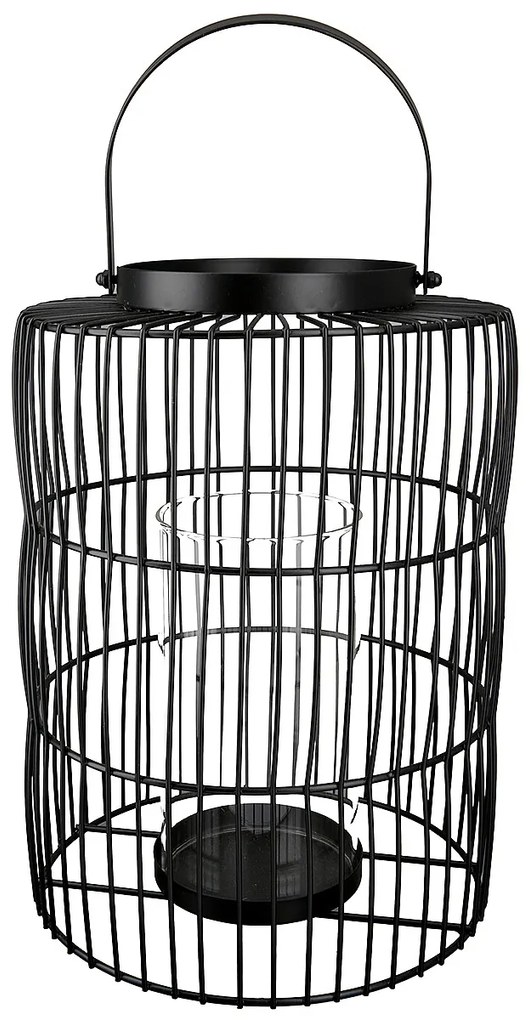 Φανάρι ArteLibre Κλουβί Μαύρο Μέταλλο 35cm-05160737
