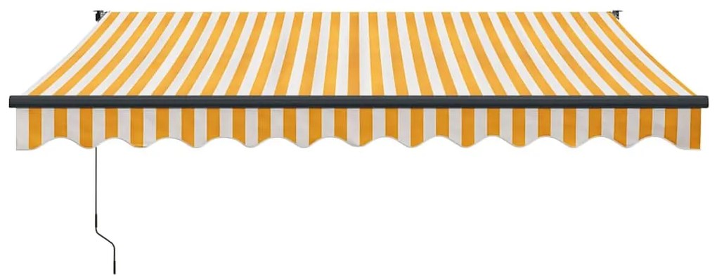 vidaXL Τέντα Πτυσσόμενη Αυτόματη Κίτρινη και Λευκή 3,5 x 2,5 μ.