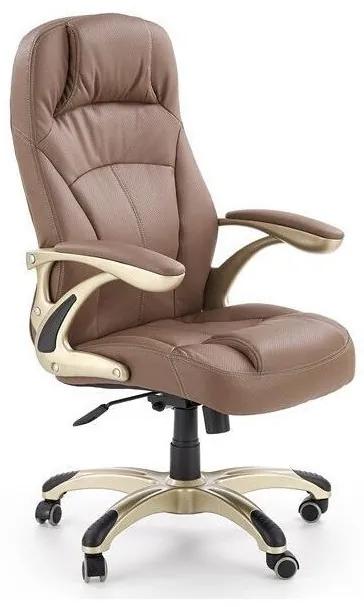 Καρέκλα γραφείου Houston 187, Καφέ, 106x66x70cm, Με μπράτσα, Με ρόδες, Μηχανισμός καρέκλας: Κλίση