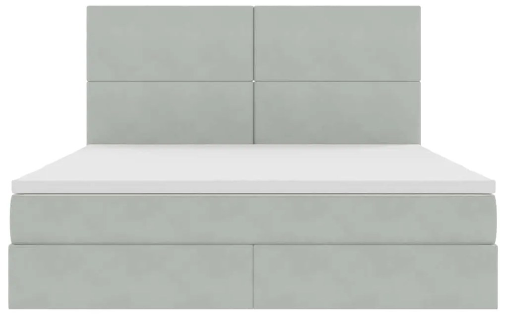 vidaXL Κρεβάτι με αποθηκευτικό χώρο και LED Ανοιχτό γκρι 160 x 200 cm