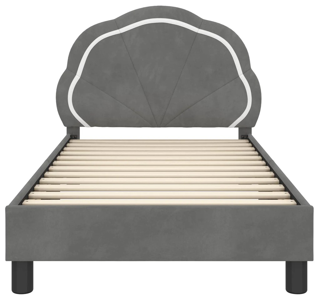 vidaXL Κρεβάτι Παιδικής Κρεβατοκάμαρας με Κεφαλάκι Σκούρο Γκρι