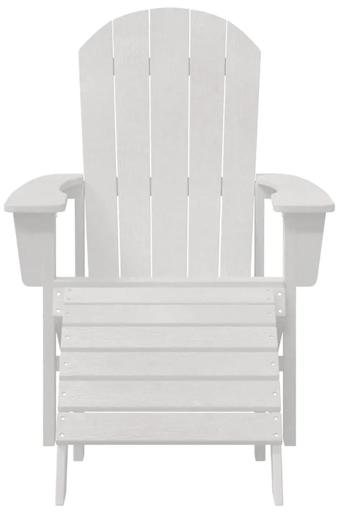 vidaXL Καρέκλα Adirondack με Ποδάρια Λευκή HDPE