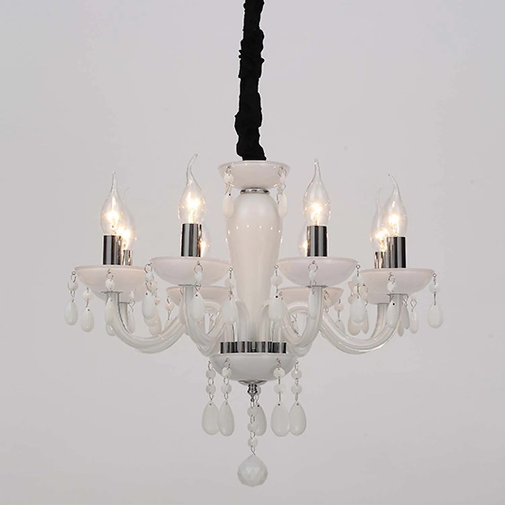 Πολυέλαιος 8Φ BLK82048PWC White Crystal, Metal