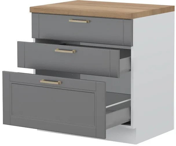 Επιδαπέδιο ντουλάπι Tahoma R-80-3MBOX-Γραφίτης - 80.00Χ60.00Χ88.00cm