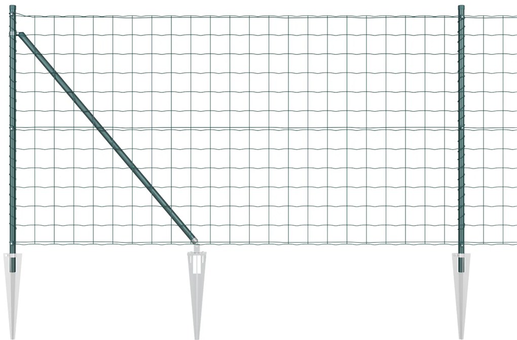 vidaXL Euro Fence με 13 σπικ ποστάκια 1x25 μ Γαλβανισμένο Ατσάλι Πράσινο