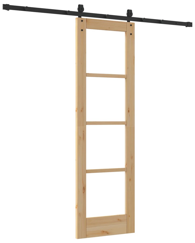 vidaXL Συρόμενη Πόρτα με Σετ Υλικών 61x198.5 cm από Μασίφ Ξύλο Πεύκου