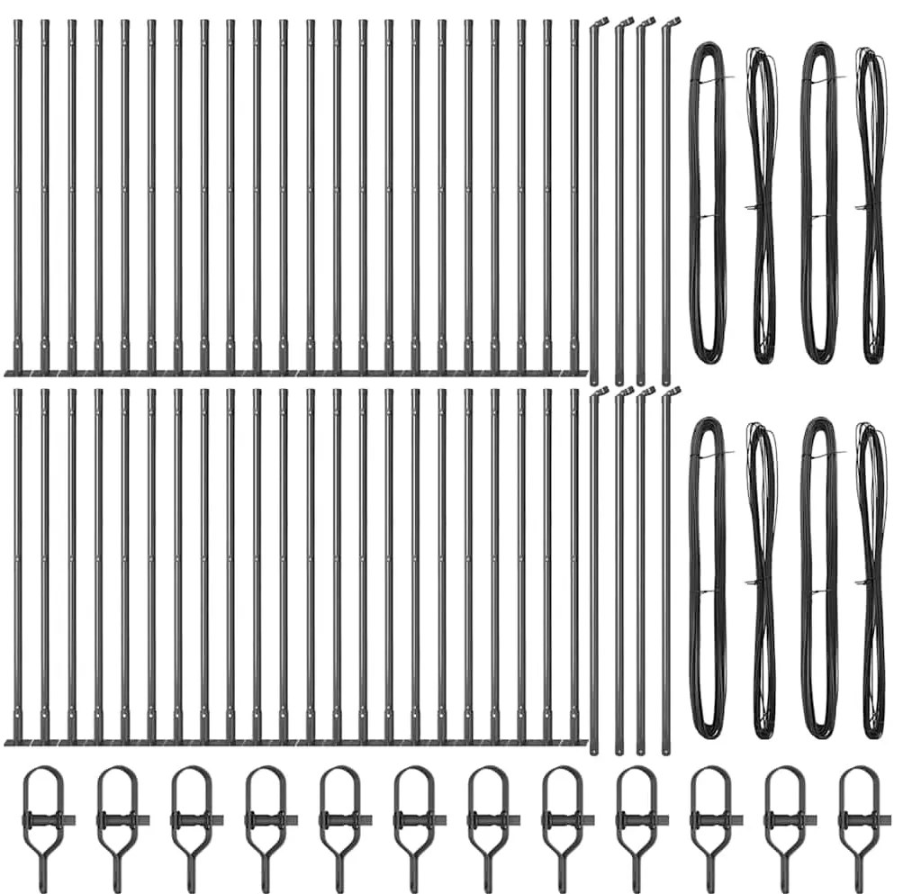vidaXL Στύλος Περιφράξεων 52 pcs Ασημί Μέγεθος: 3.2 x 3.2 x 110 εκ.