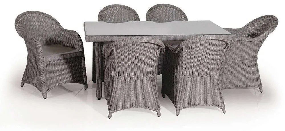 Τραπεζαρία Σετ 7Τμχ 203458 160x90x74cm Grey 6 Θέσεων