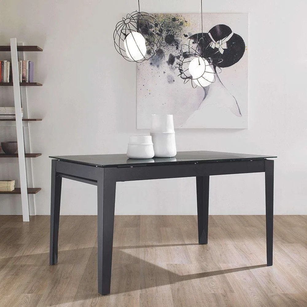 Τραπέζι Επεκτεινόμενο Omero 140x90x76cm Anthracite Capodarte