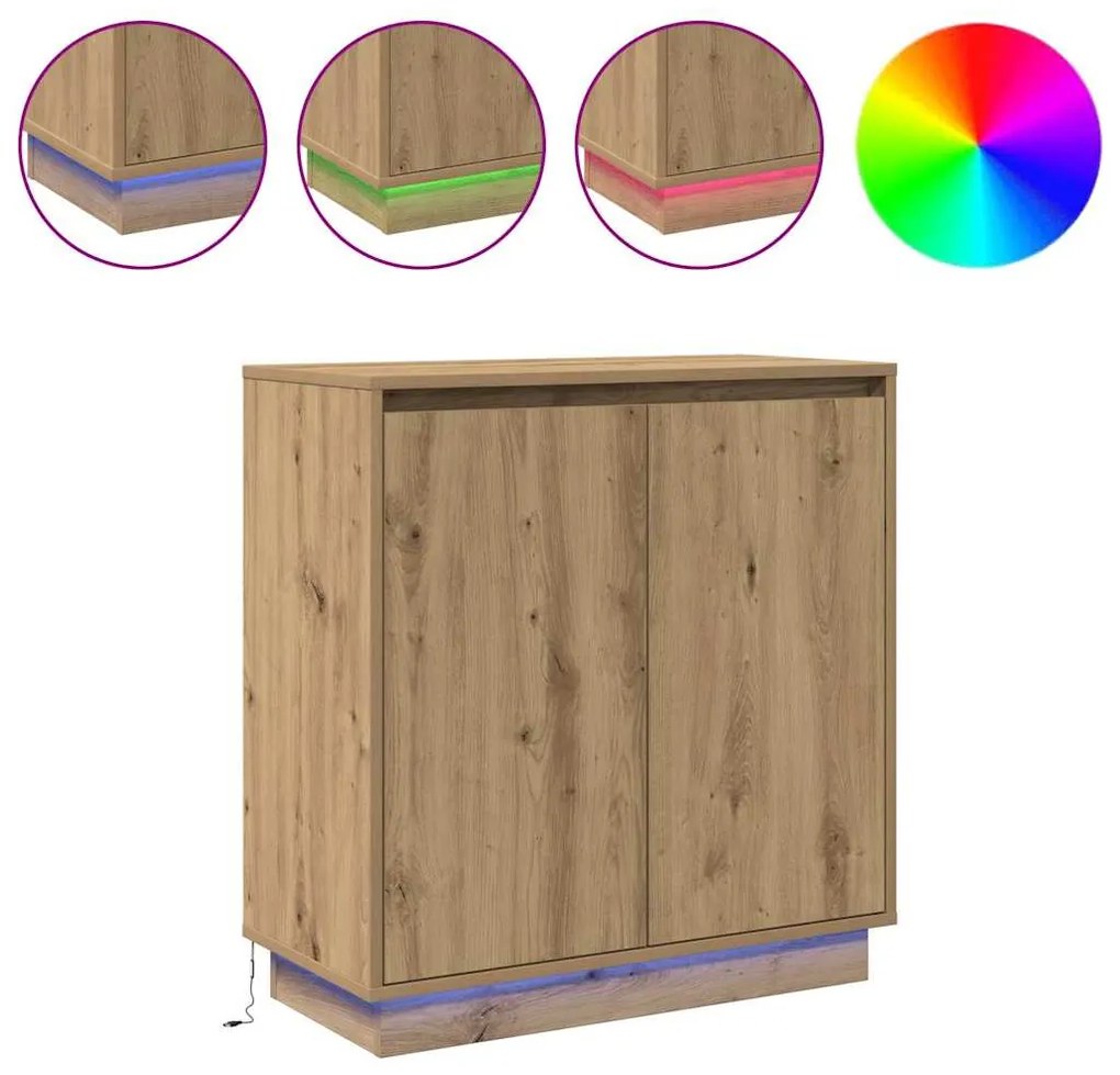 vidaXL Κομοδίνο Artisan Oak 71 x 34.5 x 75 εκ. Επεξεργασμένο ξύλο