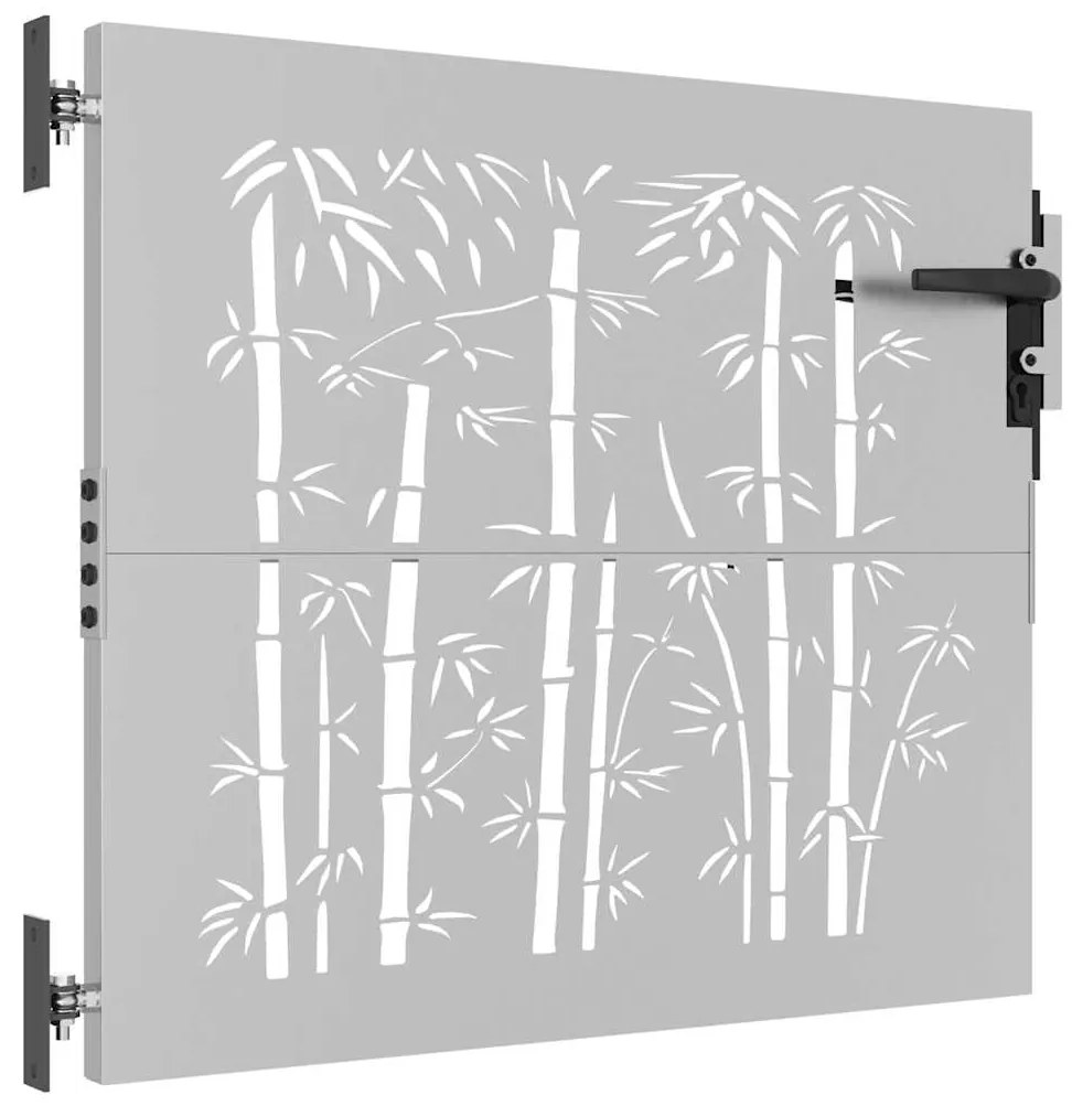 vidaXL Πόρτα Κήπου από Μπαμπού με Σχέδιο από Ατσάλι Corten 85x100 εκ.