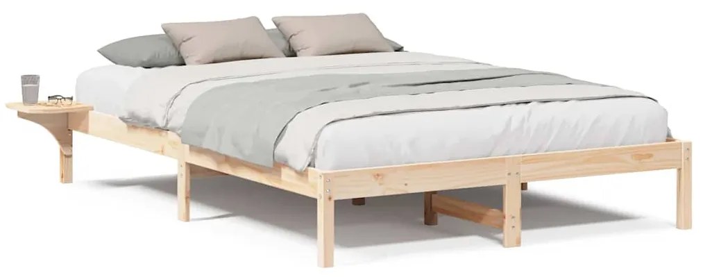vidaXL Σκελετός Κρεβατιού Φυσικό 160 x 200 cm Στερεά ξυλεία πεύκου