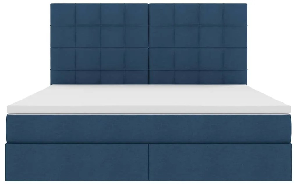 vidaXL Κρεβάτι με αποθηκευτικό χώρο και LED Μπλε 180 x 200 cm