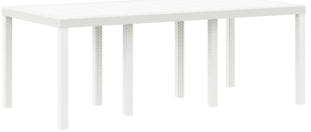 vidaXL Κήπος Τραπέζι Λευκό 200x100x73 εκ. Πολυ Ράττον