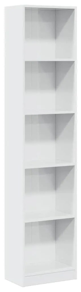 vidaXL Βιβλιοθήκη Γυαλιστερό Λευκό 40x24x176 εκ. Επεξεργασμένο Ξύλο