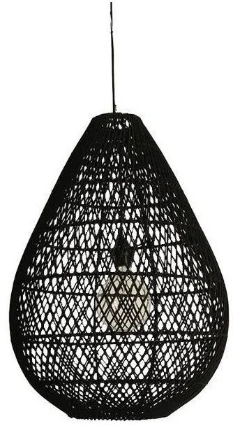 Κρεμαστό Φωτιστικό Οροφής ARTE ILLUMIN E27 60W Μέταλλο Ρατάν Eurolamp-144-33020-Μαύρο 144-33020
