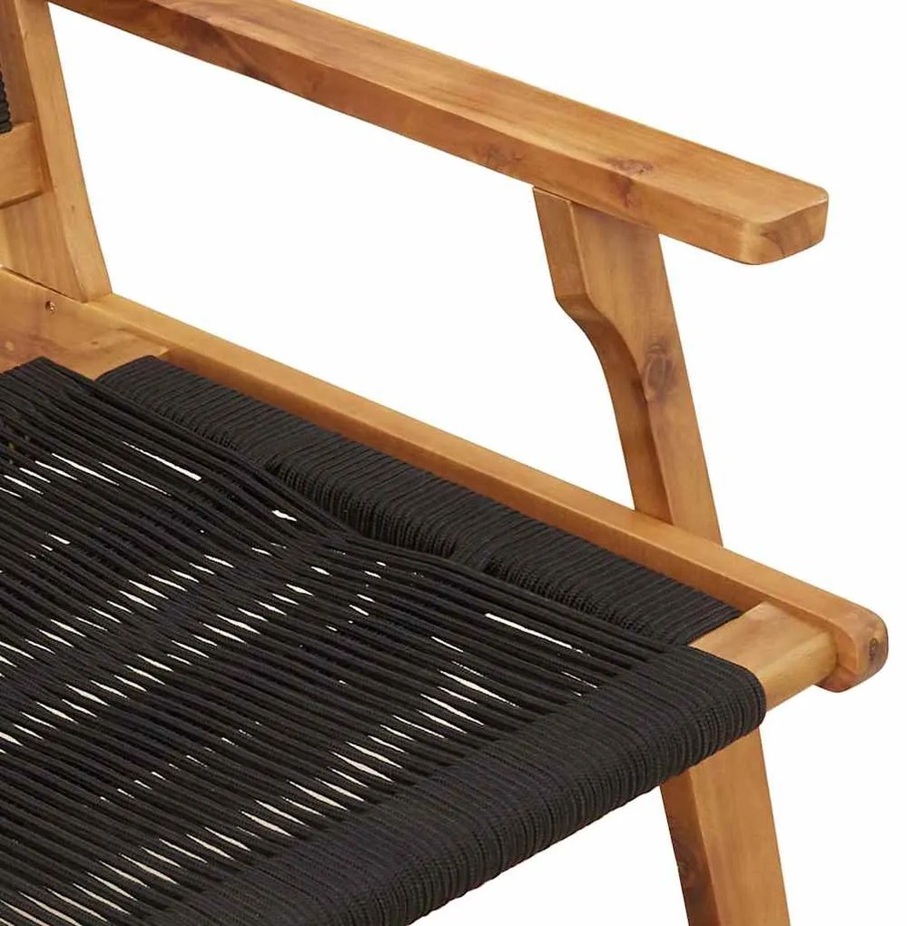 vidaXL Κήπου Καρέκλες με Τραπέζι 5 pcs Μαύρο 90 x 45 x 40 cm
