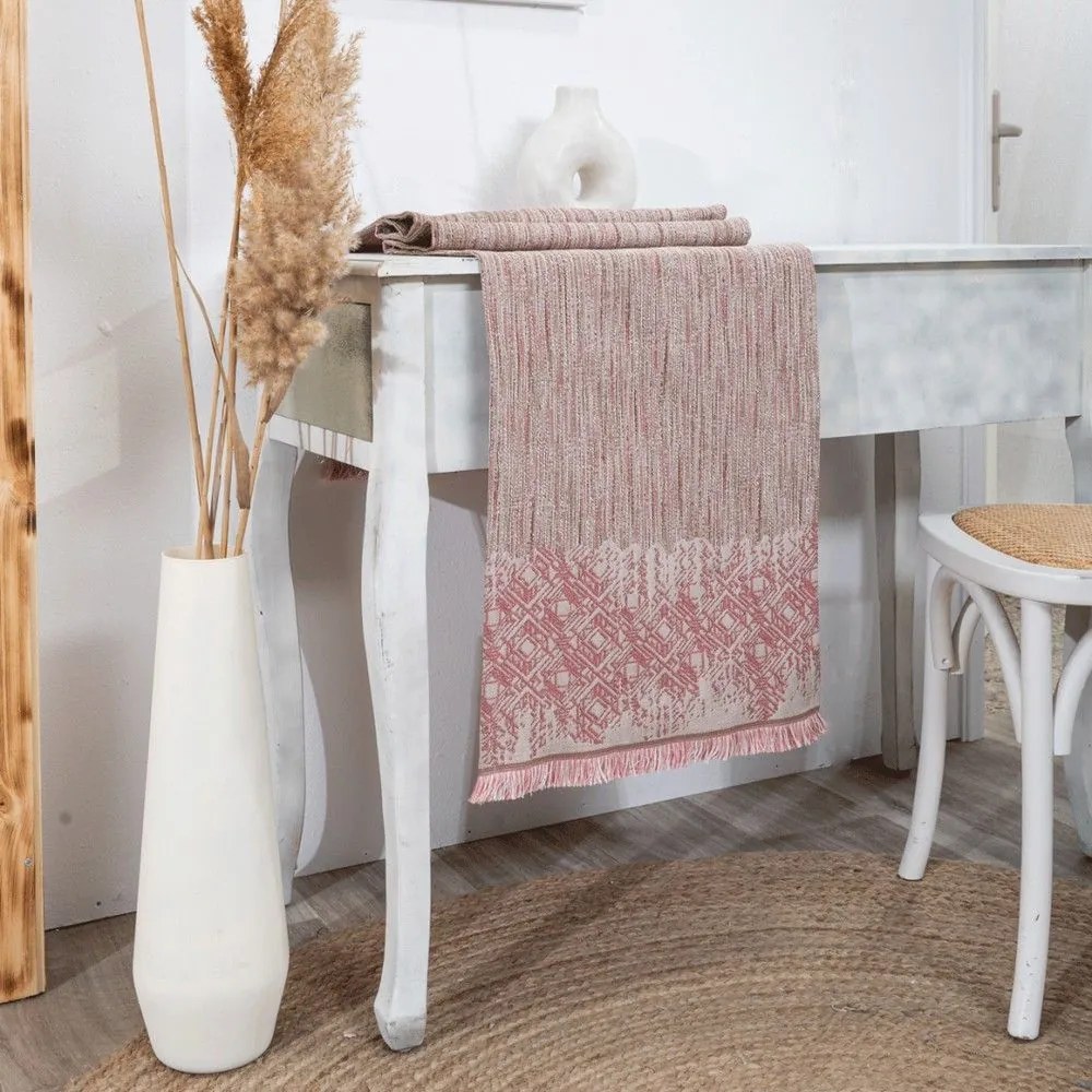 Τραβέρσα Felicia 06 Pink Teoran 45X180 Cotton-Polyester