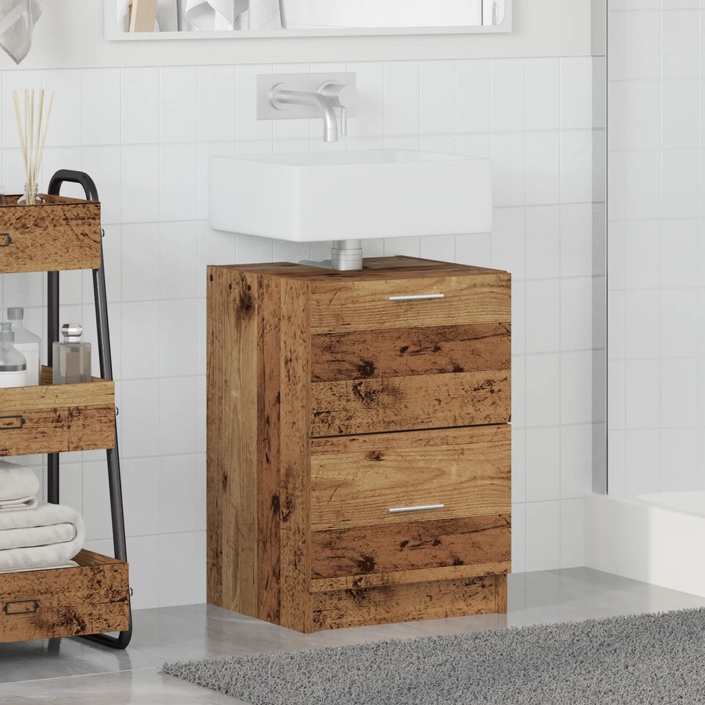 vidaXL ντουλάπι νιπτήρα  παλιό ξύλο 40x37x59 εκ. Επεξεργασμένο ξύλο