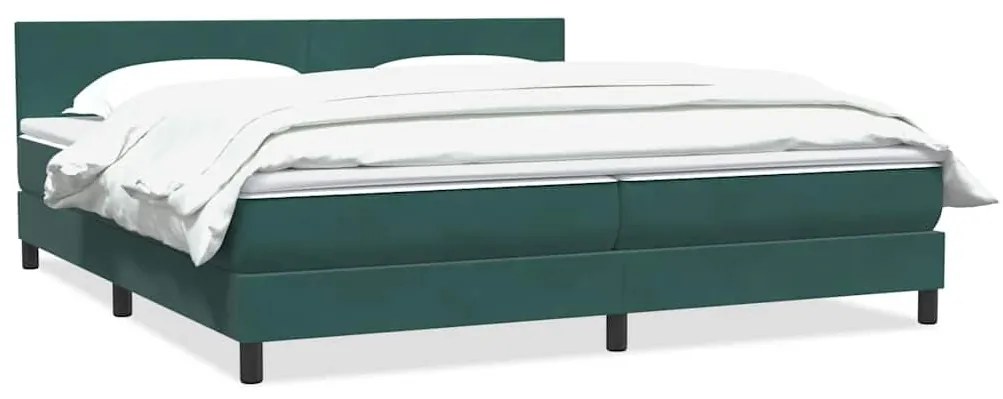 ΚΡΕΒΑΤΙ BOXSPRING ΜΕ ΣΤΡΩΜΑ ΣΚΟΥΡΟ ΠΡΑΣΙΝΟ 200X210ΕΚ. ΒΕΛΟΥΔΙΝΟ 3316038