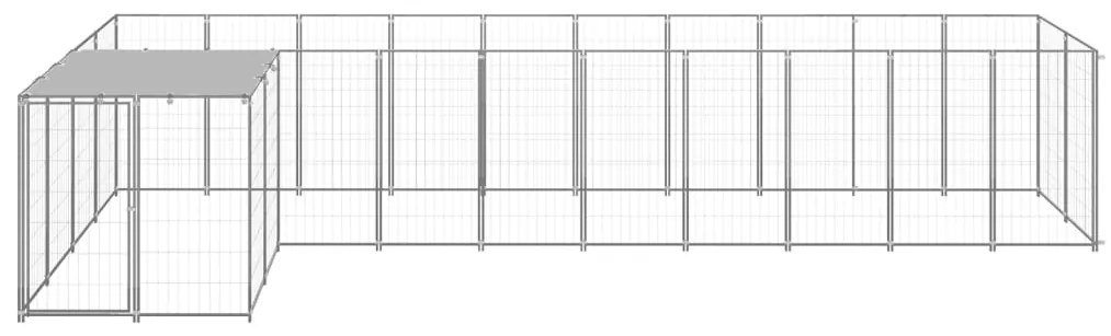 vidaXL Σπιτάκι Σκύλου Ασημί 7,26 μ² Ατσάλινο