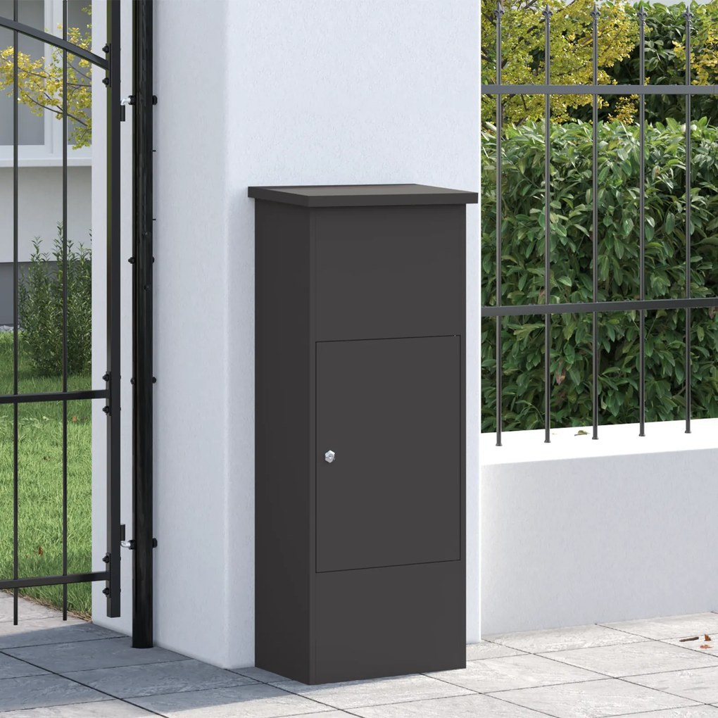 vidaXL Θυρίδα Πακέτων Μαύρο 44.5 x 29 x 110.5 εκ Ατσάλι