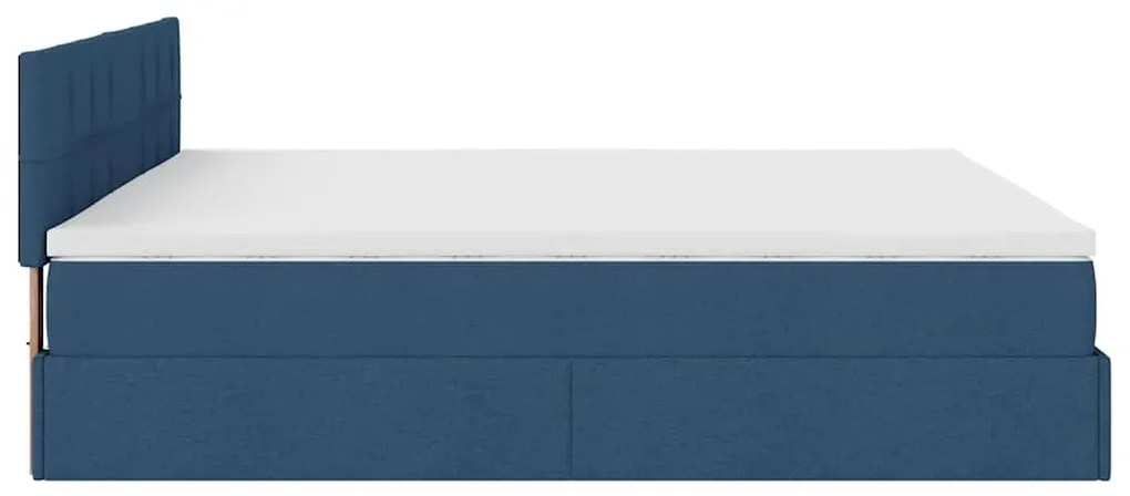Οθωμανικό κρεβάτι με στρώμα μπλε 180x200cm ύφασμα 3311483