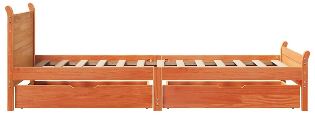 vidaXL Σκελετός Κρεβ. Χωρίς Στρώμα Καφέ Κεριού 75x190 εκ Μασίφ Πεύκο