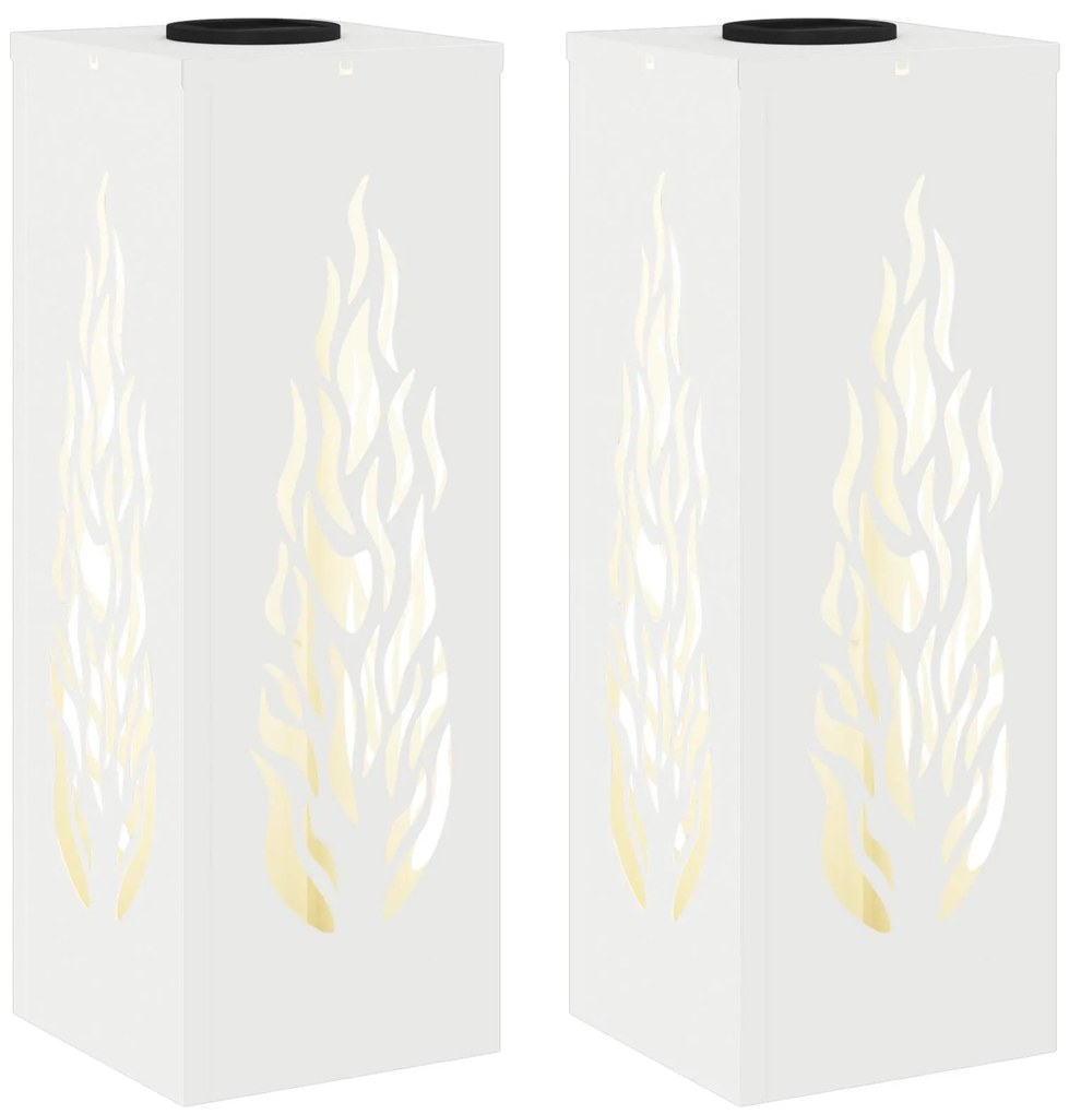 vidaXL Ηλιακό LED Φως Δρόμου 2 pcs Λευκό Κρύο Ρολαρισμένο Χάλυβα