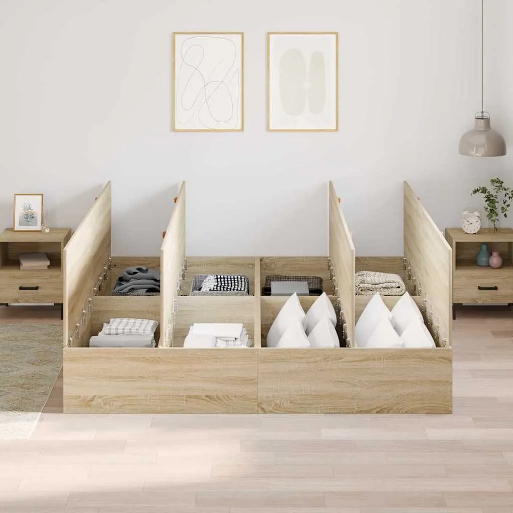 vidaXL Σκελετός Κρεβατιού Sonoma Δρυς 200 x 180 x 31.5 εκ.