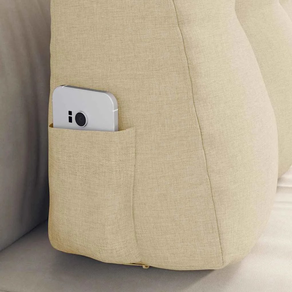 vidaXL Μαξιλάρι Πλάτης Κρεμ 80 x 24 x 50 εκ ύφασμα