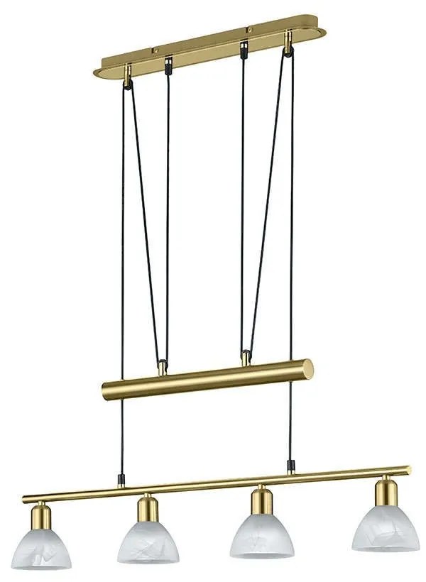 Φωτιστικό Οροφής-Ράγα Led Levisto 4x400Lm 80x160x11cm Brass Mat 371010408 Trio Lighting Μέταλλο,Γυαλί