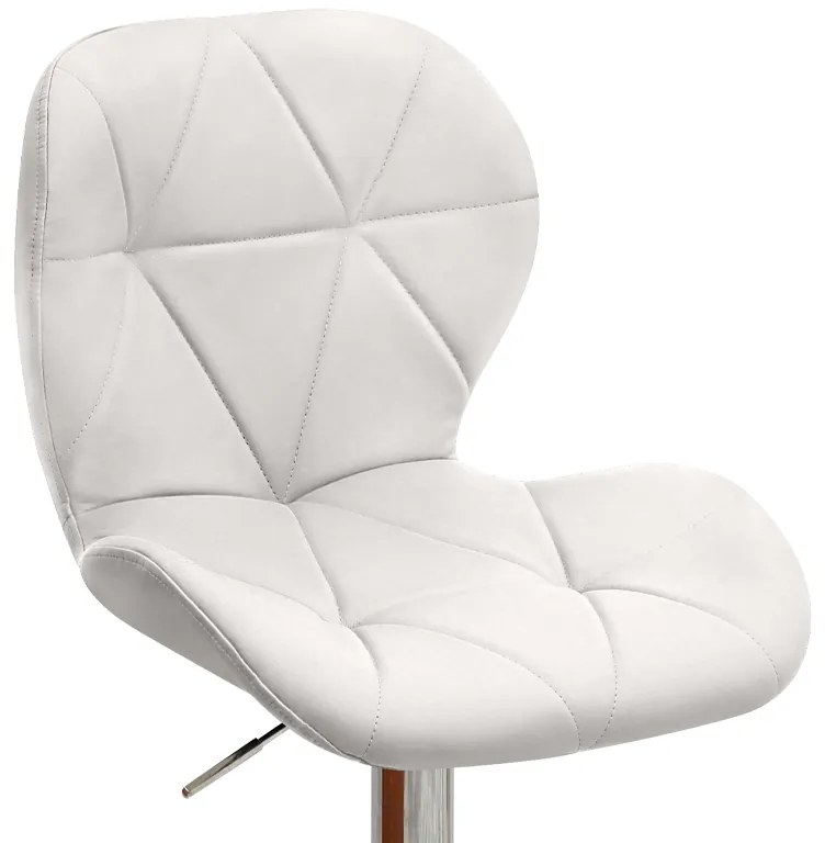 Σκαμπό μπαρ Dolores Megapap με ρυθμιζόμενο ύψος PU λευκό - βάση χρωμίου 45,5x38x89/109εκ.