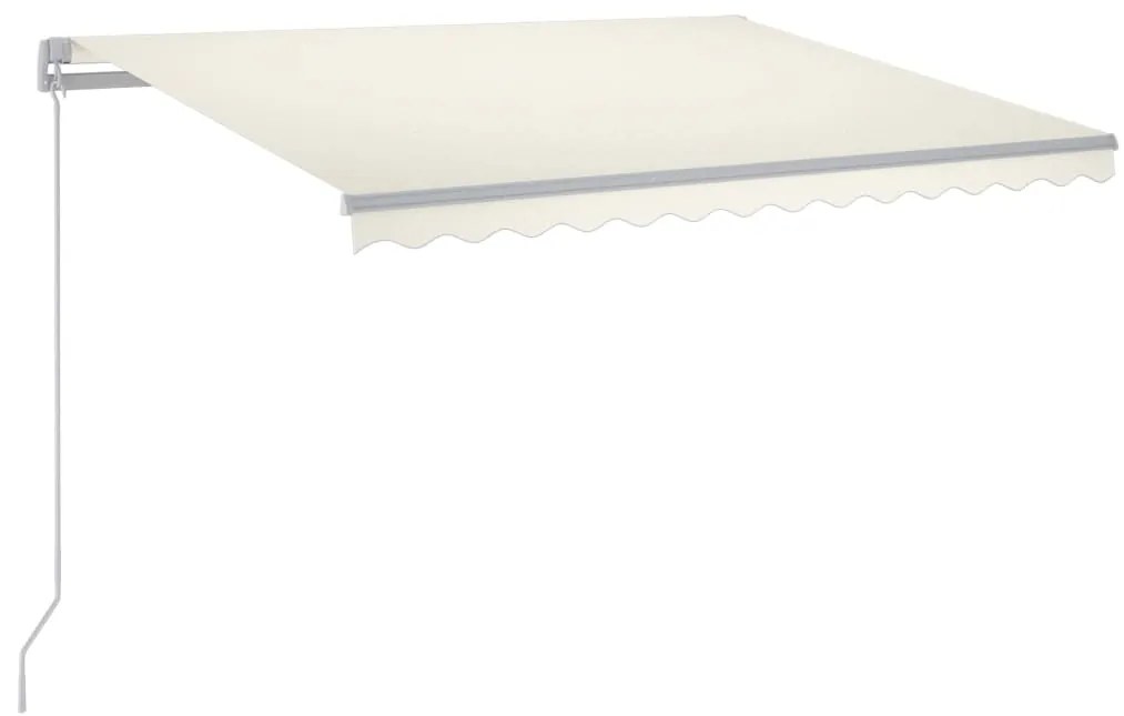vidaXL Τέντα Συρόμενη Χειροκίνητη με LED Κρεμ 300 x 250 εκ.