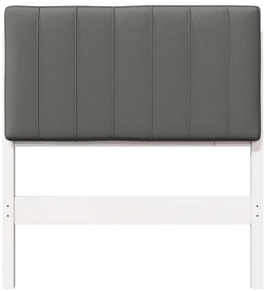 vidaXL Ταπετσαρισμένο κεφαλάρι Λευκό και Ανοιχτό Γκρι 80 cm