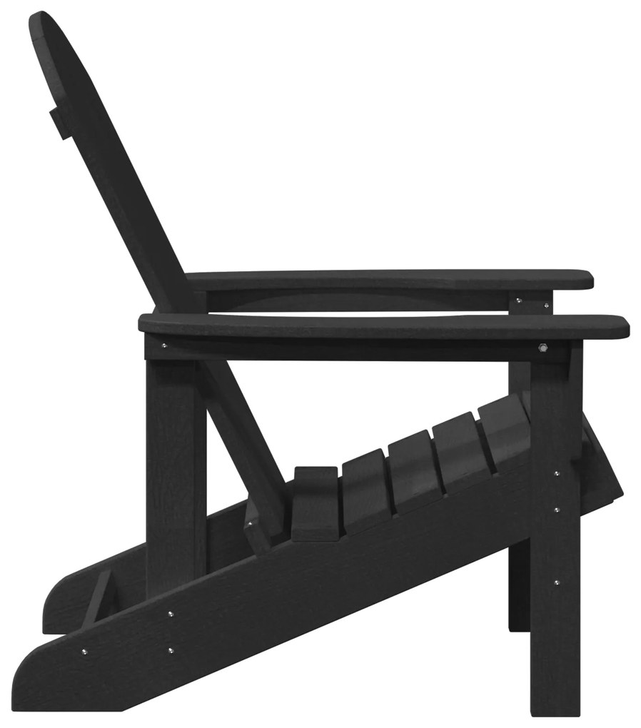vidaXL Καρέκλα Adirondack Μαύρη 74x82x91 εκ. HDPE