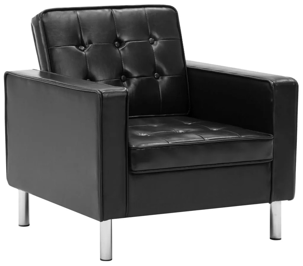 vidaXL Πολυθρόνα Μαύρη 75x70x75 εκ. από Συνθετικό Δέρμα